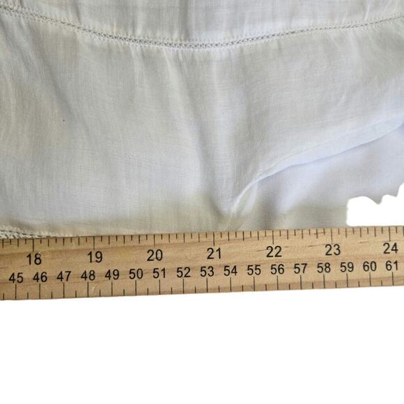 Vince Women's White Ramie Short Sleeve Summer Top, Size S - Picture 11 of 12